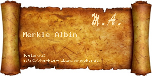 Merkle Albin névjegykártya